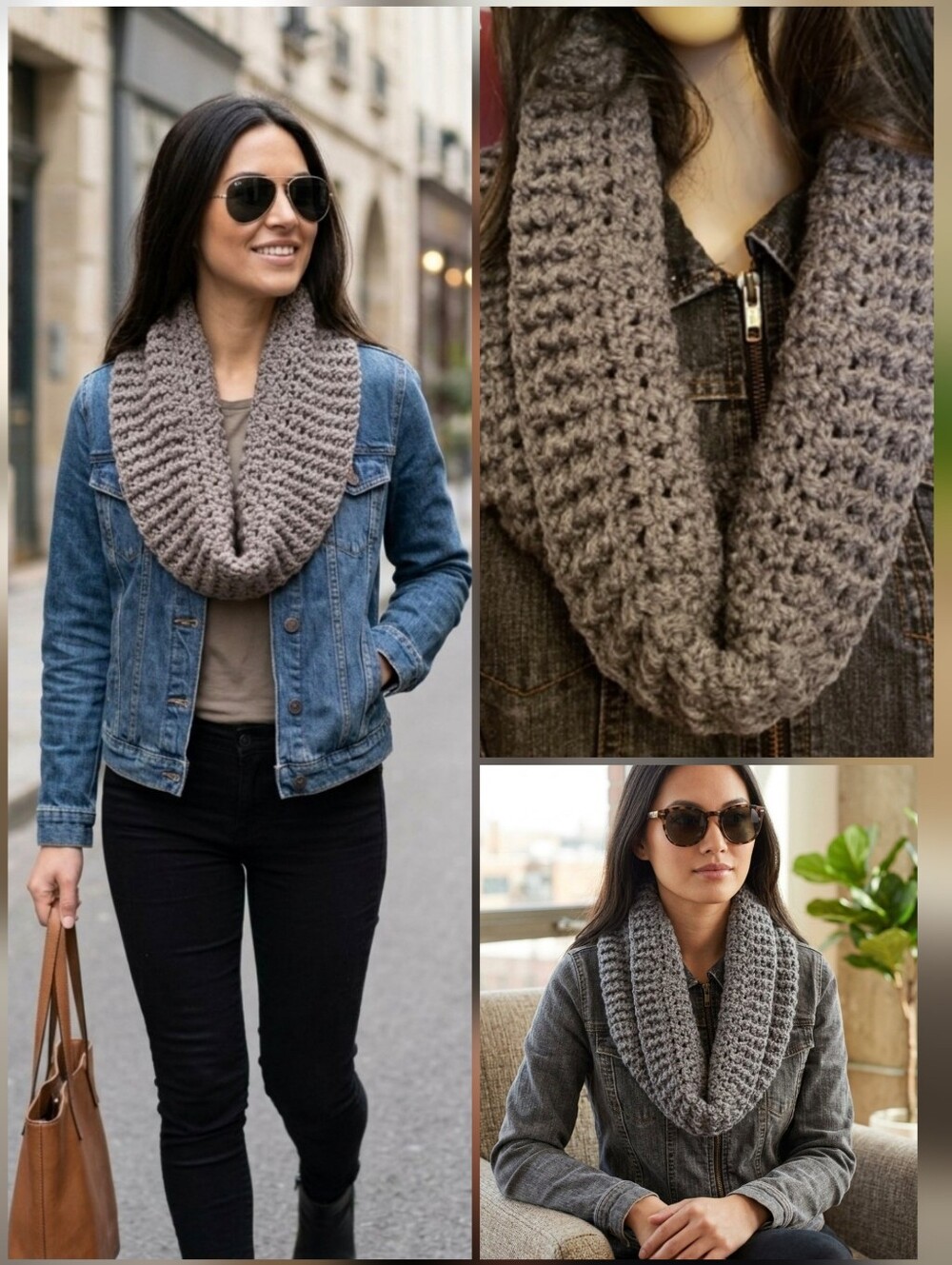 💙HANDMADE Cowl Neck Warmer 🤍gray